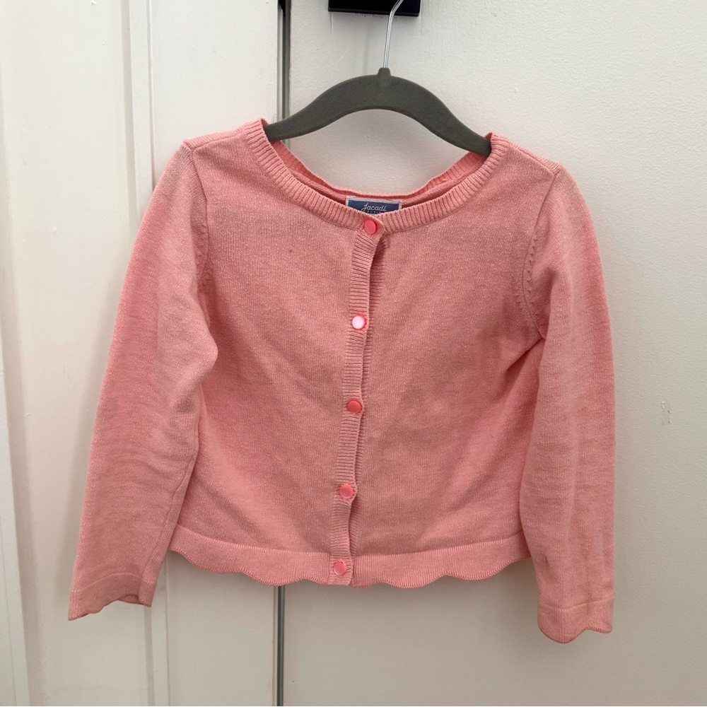 Jacadi scalloped pink cardigan